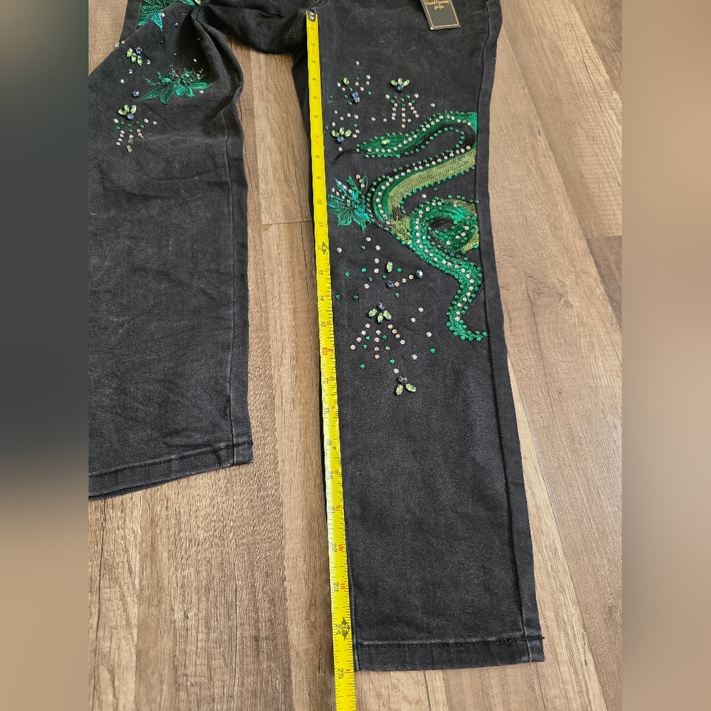 DG2 Diane Gilman New Classic Stretch Legacy Embellished Skinny Jeans Dragon Y2K - Picture 8 of 12